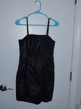 Black Faux Leather Mini Dress from Urban Outfitters